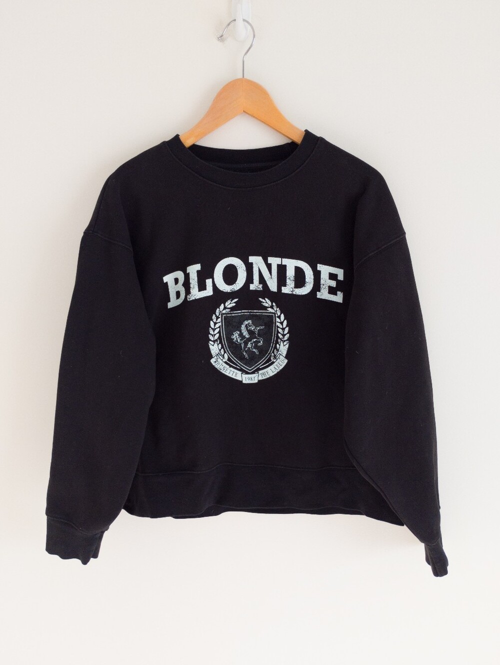 Brunette The Label Black Blonde Crest Crewneck Sweatshirt M/L